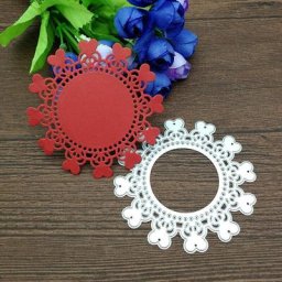Pochoirs ronds de découpe en métal cœur d'amour pour la fabrication de cartes gaufrage décoratif