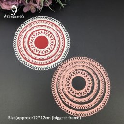 Alinacutle – matrices de découpe en métal cadre de cercle d'emboîtement modèle de carte