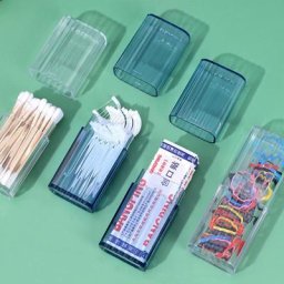Boîte de coton tiges de maquillage Portable boîte de rangement Transparent cosmétiques