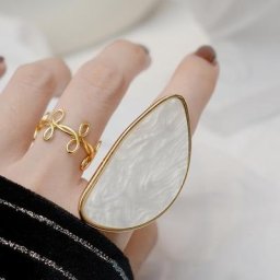 Peri'sBox-Bagues géométriques irrégulières en acrylique pour femme anneau empilable déclaration