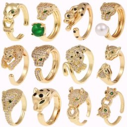 Bague ouverte à imprimé léopard pour femme bijoux hip-hop bague de queue rétro populaire filet