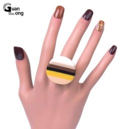 GuanLong-Bagues rondes en résine acrylique colorée pour femmes grand doigt pour filles bijoux