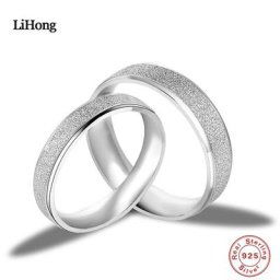 Bague de Couple en argent Sterling 925 bijoux fins anneau de mariage Simple et mat