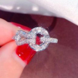 Bague de Fiançailles et de Mariage en Argent avec Pierre Bijoux à la Mode Nouvelle Collection
