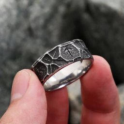 Bague rune viking vintage nordique unique pour hommes acier inoxydable amulette motard mode