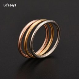 Bagues rondes fines en acier inoxydable pour femmes et filles petit cercle bijoux or rose