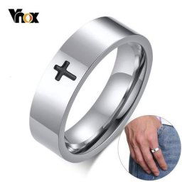 Vnox – bague croisée Simple pour femmes et hommes coupe unie bracelet de mariage en acier