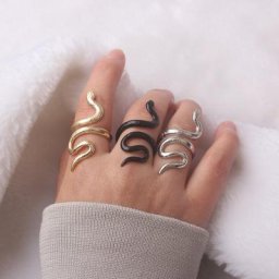 Bague serpent rétro Punk pour hommes et femmes anneau ajustable Antique exagéré mode personnalité