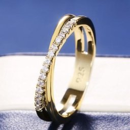 Huretailers-Bague croix en forme de X pour femme classique simple pierre CZ de luxe mélange de