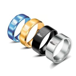 Anneau créatif en acier inoxydable pour hommes et femmes 5 couleurs anneau de drapeau bijoux pour