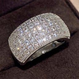Huitan – bague en CZ à 5 lignes pour femmes Bling Bling mode de luxe pour fête fiançailles