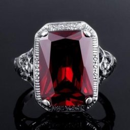Bague en pierre de cristal rouge foncé carré de luxe pour femmes cadeau de fiançailles de mariage