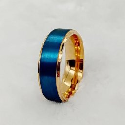 Bagues en carbure de tungstène plaqué or rose bleu 18k bijoux de haute qualité pour hommes et