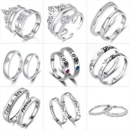 Bague couronne en cristal avec cœur I Do Forever pour petite amie anneaux ouverts