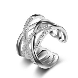 XIYANIKE – bague ouverte en Zircon pour femme bijou de Style coréen couleur argent multicouche