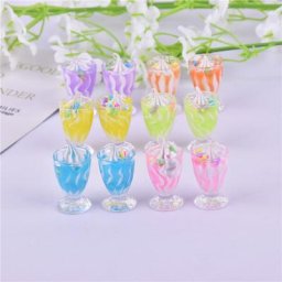 Breloques en résine pour boucles d'oreilles mélange de 12 pièces/10 pièces/paquet tasse de crème