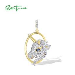 SANTUZZA-Pendentif en Argent Sterling 925 group pour Femme Bijou Fin Cubique Blanc Délicat