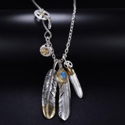 QN Taijiao JOSet-Collier Plume pour Homme et Femme Bijoux Pendentif Pull JOTokyo Style Aahashi