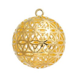 Pendentifs en cuivre fleur de vie 1 pièce rond creux de couleur or sculpté pour la fabrication de