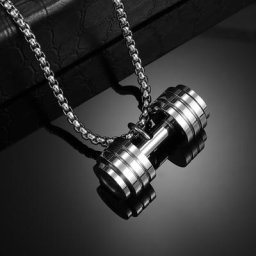 Collier avec pendentif en forme d'haltère pour hommes et femmes Style sportif tendance cadeau de