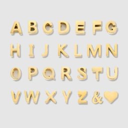 Breloques plaquées or avec 26 lettres de l'alphabet nom initial pendentif fait main pour