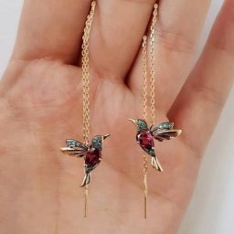 Boucles d'oreilles colibri élégantes pour femmes boucles d'oreilles pendantes longs glands en