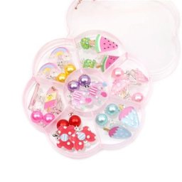 Boucles d'oreilles à clipser 7 paires pour jouer à la princesse ensemble pour les petites filles