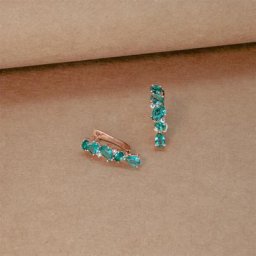 Boucles d'oreilles en Zircon naturel Cyan pour femmes bijoux de luxe longs en or Rose créatifs