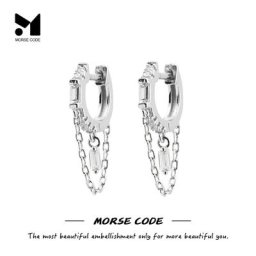 MC S925 Sterling Silver Long Tassel JOHoop Boucles d'oreilles pour femmes Vert Violet Zcomprend