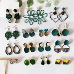 Boucles d'oreilles en acrylique bois vert différentes formes géométriques bijoux fantaisie pour
