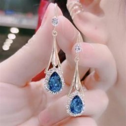 Boucles d'oreilles goutte d'eau en cristal coréen pour femmes et filles bijoux de banquet