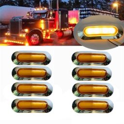 Feux de position latéraux à LED pour remorque éclairage de camion feu latéral ambre à 4LED pour