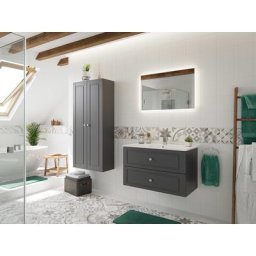 Ensemble meuble SDB Firenze 90 Cottage 4pcs miroir à LED Anthracite