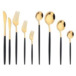 Ensemble de couverts en acier inoxydable couteau fourchette à dessert cuillère à long manche