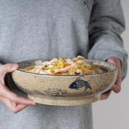 Bol à soupe en céramique de Style japonais de 9 pouces rétro bols à nouilles Ramen ménage grand