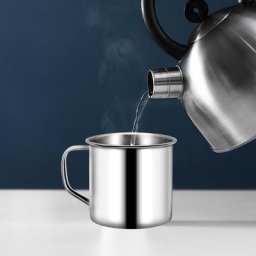 Tasses à café ou à thé isolées en acier inoxydable avec poignées (sans couvercle) verres