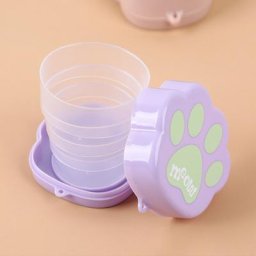Tasse pliante portable rétractable en silicone griffe de chat mignon voyage camping en plein air