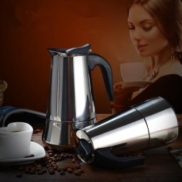 Percolateur de bar en acier inoxydable 304 machine à café pour cappuccino pot octogonal Moka