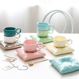 Ensemble de sac d'oreiller créatif nordique tasse à café et tasse à thé en céramique verres de