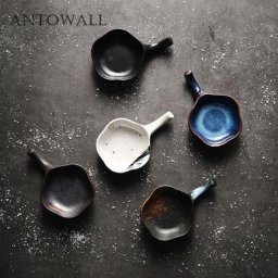 ANTOWALL Rétro pratique petit goût plat baguettes support huile sauce soja plat céramique maison