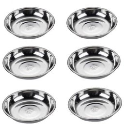 Filles rond en acier inoxydable pour assaisonnement mini assiettes à apéritif petit bol à tremper