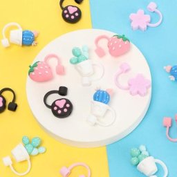 Bouchon de paille créatif en Silicone réutilisable étanche à l'air accessoires de tasse bouchons