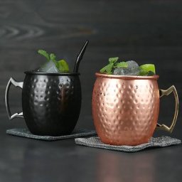 Mug en Cuivre et Acier Inoxydable pour Moscow Mule Tasse en Métal pour Bière Vin Café Verre