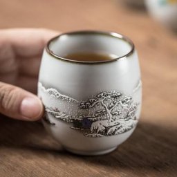 Tasse à thé en céramique de chine porcelaine blanche Kung Fu poterie avec poignée verres à vin