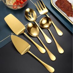 Cuillère de Service Coréenne en Acier Inoxydable Louche à Soupe Passoire Fourchette Pelle