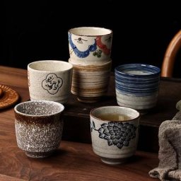 Hefeng-Tasse à thé en céramique peinte à la main de style japonais tasse à vin tasse à boire de