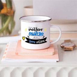 Tasse émaillée du meilleur maître de la terre cadeau d'école parfait cadeau de fin d'année