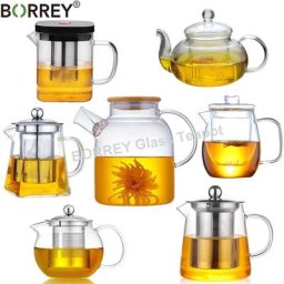 Théière en verre de degré de chaleur divers styles de services à thé bouilloire transparente pot