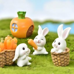 Accessoire de jardin nickel é l'inventaire dessin animé lapin carotte micro paysage cactus