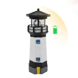 Phare LED Solaire Rotatif Étanche Capteur Extérieur Haute Luminosité Perles de Lampe Décoration